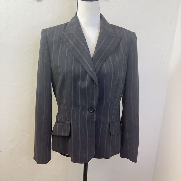 Anne Klein New York Executive Collection Pinstripe One Button Jacket Size 8P‎ - Picture 2 of 15